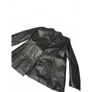 Dialogue Men’s M Black Genuine Leather Utility Jacket
